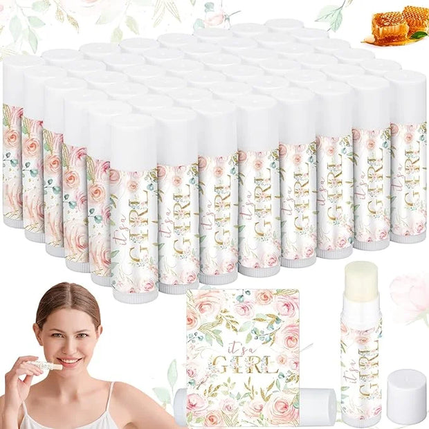 50 Pack Floral Baby Shower Lip Gifts