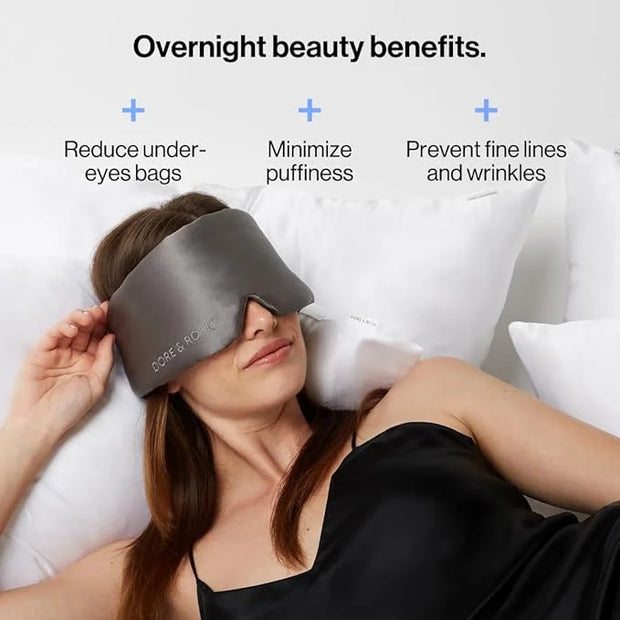 Dore & Rose Deep Sleep Mask Light Blocking, 23 Momme Mulberry Silk Eye Mask, Ultra Soft, Adjustable - Travel Sleeping Mask...