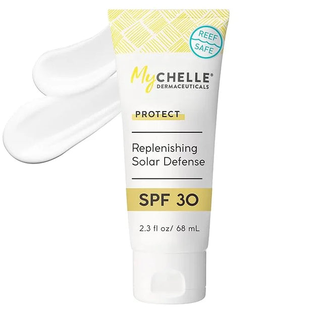 MyCHELLE Dermaceuticals Solar Defense SPF 30 (2.3 Fl Oz) - Moisturizing Reef Safe Sunscreen with Red Algae Extract and Kuk...