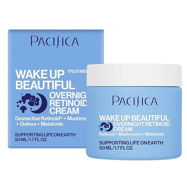 Pacifica Wake Up Beautiful Retinoid Night Cream – Overnight Anti-Aging Moisturizer with Hyaluronic Acid & Melatonin, Reduc...