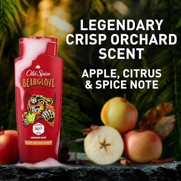 Old Spice Cleansing Body Wash for Men, 3X Defense, 24/7 Shower Fresh with Lasting Scent, 2-in-1 Body & Face Wash, Bearglov...