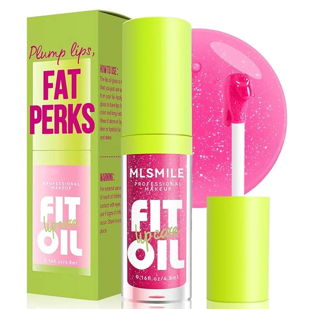 4 Colors Fat Oil Lip Gloss, Lip Oil Lip Glaze Hydrating Lip Glow Oil Big Brush Head Moisturizing Lip Gloss, Shiny Transpar...