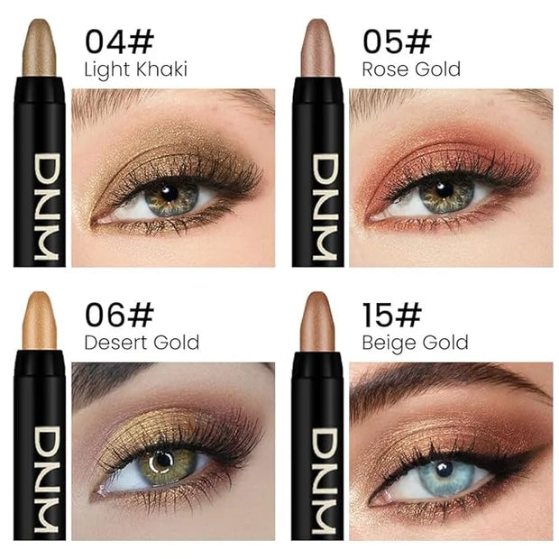 evpct 4Pcs Cream Eye Shadow Brightener Sticks Set for Eyes, Light Khaki Bronze Desert Beige Gold Shimmer Metallic Eyeshado...