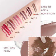 3-in-1Deep Purple Brown Matte Lip Stain Kit | Waterproof Lip Liner + Hydrating Matte Lip Gloss + Nourishing Lip Oil | Long...