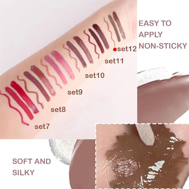 3-in-1Deep Purple Brown Matte Lip Stain Kit | Waterproof Lip Liner + Hydrating Matte Lip Gloss + Nourishing Lip Oil | Long...