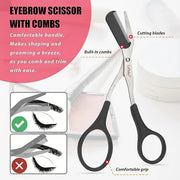 Eyebrow Trimmer Kit, 7 in 1 Eyebrow Scissors, Tweezer, Razor, Gromming Scissors Brush for Women Men, Gifts for Stocking St...