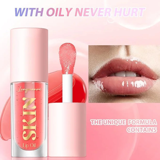 LANGMANNI Moisturizing Lip Oil,No-Sticky Lip Gloss Lip Balm Lip Care,Fruit Flavoured Lip Oil For Dry Lip's Moisturizing Hy...