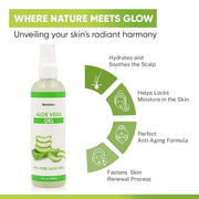 Natural Aloe Vera Gel for Hair, Scalp, Face, Dry Skin, Sunburn, & Sensitive Skin - Cold Pressed, Vegan, Unscented - Soothi...
