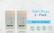 2-Pack All Natural Deodorant For Teen Boys 100% Natural Aluminum-Free Carcinogen Free Kids Deodorant For Boys Clinically P...