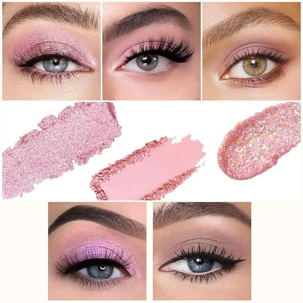 Light Pink Eyeshadow Palette,Neutral Nude Powder Eye Shadow for Older Women,Highly Pigmented Natural Long Lasting Naturing...