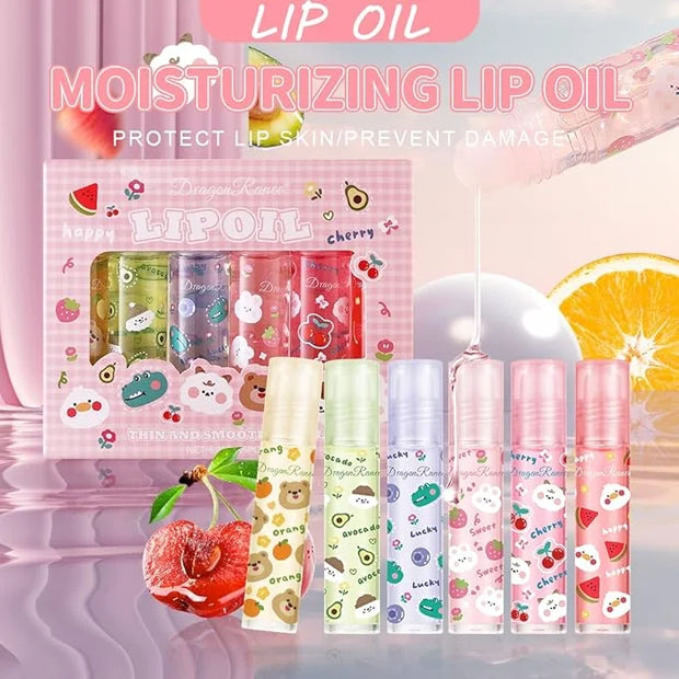 Lip Gloss Clear Jelly Lipstick Set, 6Pcs Roll On Lip Gloss Long Lasting Moisturizing Lip Balm Lip Glow Oil Nutritious Balm...