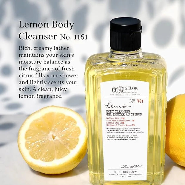 C.O. Bigelow Body Cleanser - No. 1161 - Moisturizing Lemon Body Wash for Men & Women with Aloe Vera, Sodium PCA, and Glyce...