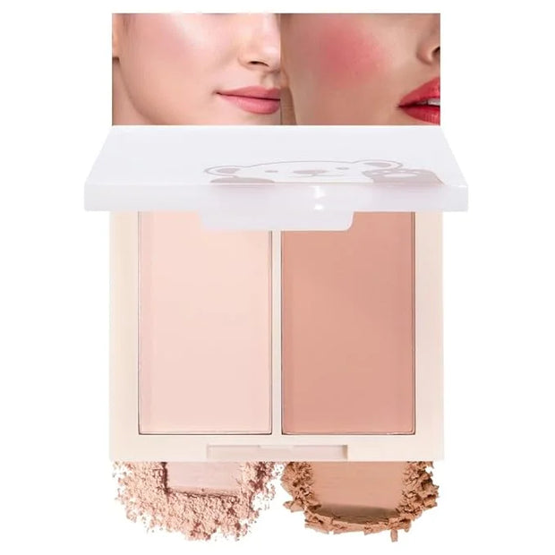 Dual Matte Powder Blush Palette – Nude Beige & Light Brown – Matte Natural Blush for Women, Buildable & Long Lasting Face ...