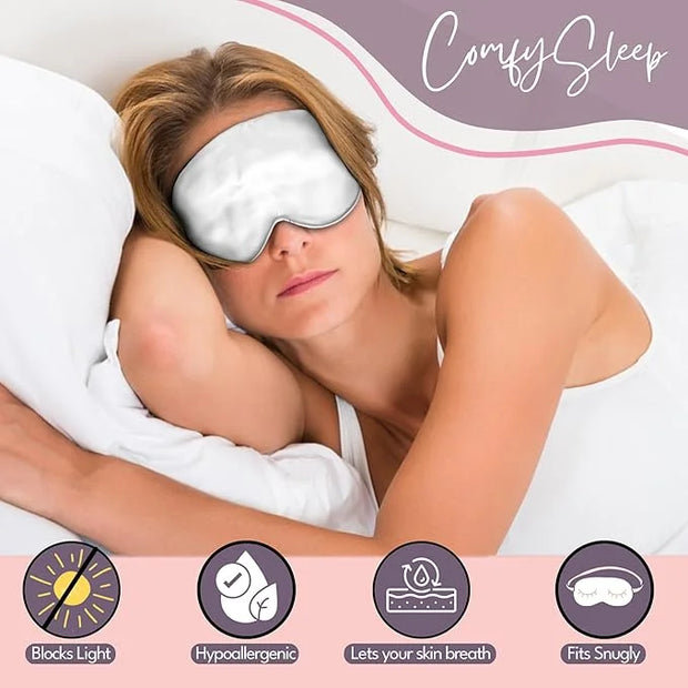 CELESTIAL SILK 100% Silk Sleep Mask for Women with Silk Covered Elastic Strap, Eye Mask for Sleeping (One Size, White) - P...