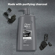 DOVE MEN + CARE Shampoo Charcoal + Clay 3 Count For Healthy-Looking Hair Naturally Derived Plant Based Cleansers 25.4 oz -...