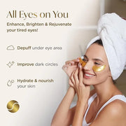 PLANTIFIQUE Gold Under Eye Patches for Puffy Eyes and Dark Circles 5 Pairs and Stainless Steel Gua Sha Facial Tool, Skin M...
