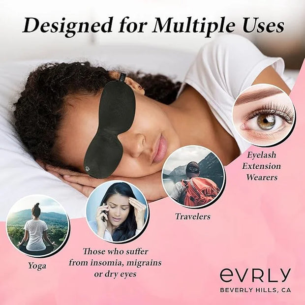 Beverly Hills Eye Mask Designed for Eyelash Extensions, 3D Contoured Design, Soft Fabric, Deep Eye Cavities, Form Fitting,...