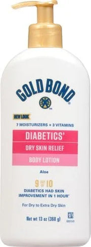 Gold Bond Diabetics' Dry Skin Relief Body Lotion, 13 oz., with Aloe to Moisturize & Soothe - Product Image