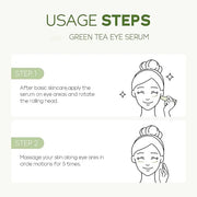 AKARY Green Tea Eye Serum and Under Eye Roller Cream, for Eye Bags Puffiness, Caffeine Eye Cream with 360° Massage Ball Re...