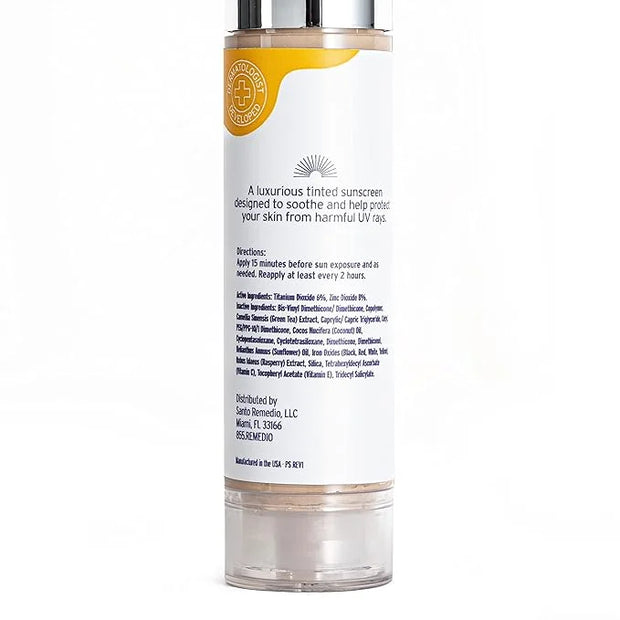 Santo Remedio, Piel Eterna, RADIANCE Silky Primer Mineral Sunscreen with SPF 42 (1.7 Fl Oz), Tinted Broad Spectrum Protect...