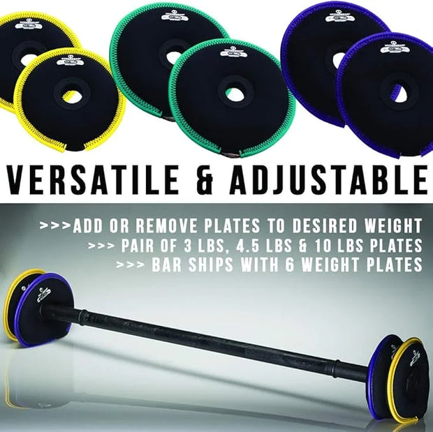 HYPERWEAR Adjustable Barbell Set with Soft Weight Plates (35 lb 60 lbs - Product Image