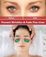 2 Pairs Reusable Under Eye Wrinkle Patches Silicone Mask, Plump Fine Lines & Wrinkles, with Metal Eye Cream Applicator, Ti...