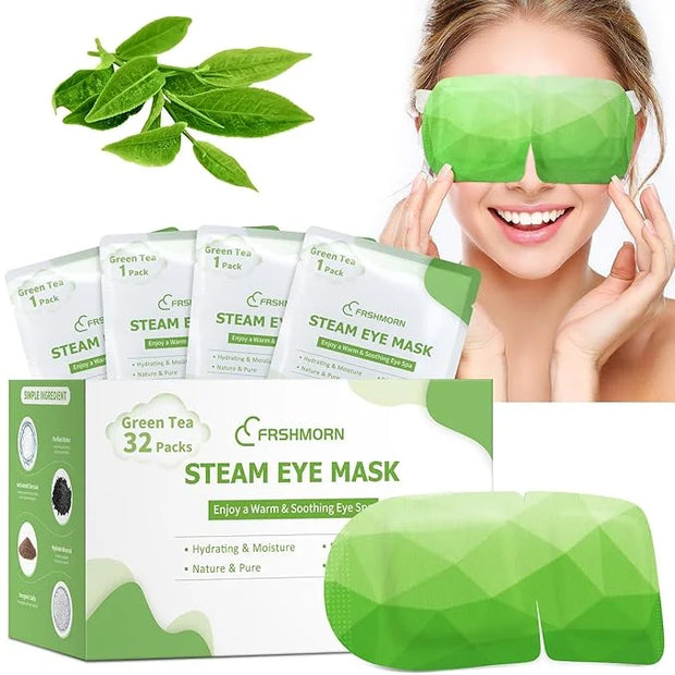 32 Packs Steam Eye Mask, Heated Eye Mask for Sleeping, Warm Compress for Eyes, Self Heating Disposal Eye Mask Comfortable ...