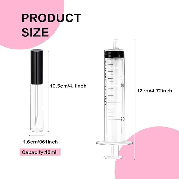 Bercoor 30 Pack Lip Gloss Tube, 10ml Empty Refillable Lip Balm Bottle Clear Plastic Lip Gloss Container with Rubber Stoppe...