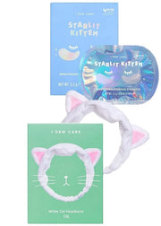 I DEW CARE Hydrogel Eye Patch - Starlit Kitten, 5 EA + Face Wash Headband - White Cat, 1 Count Bundle - Product Image