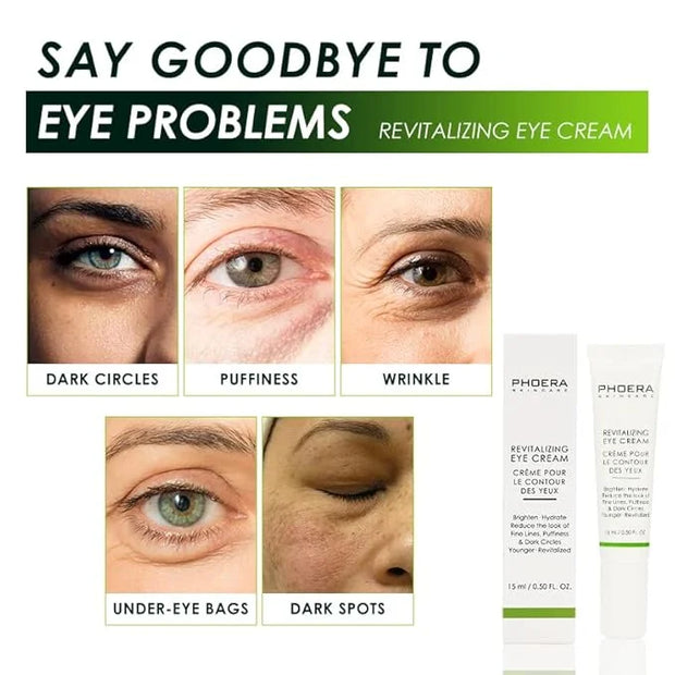 Phoera Revitalizing Eye Cream Brighten Hydrate Reduce The Fine Lines, Dark Circle Wrinkles And Puffiness For Men And Women...