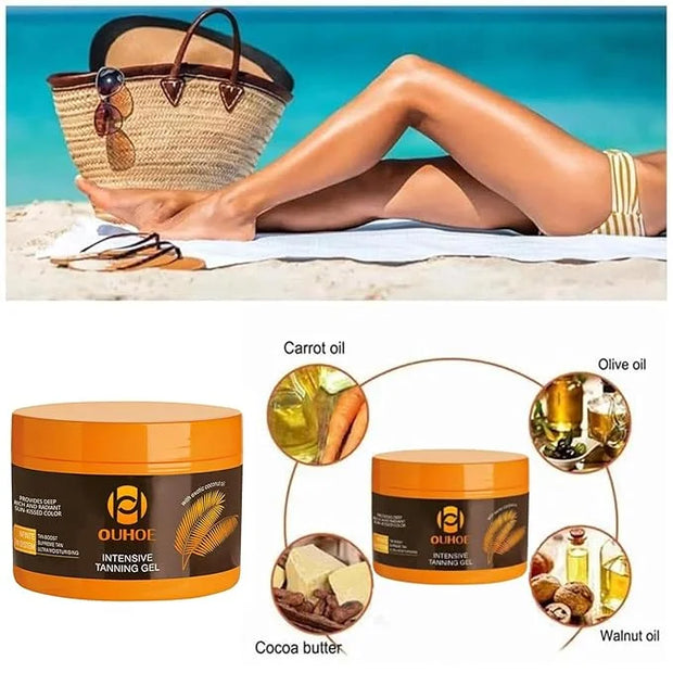 2024 Tanning Gel, Brown Tanning Gel, Tanning Accelerator Cream, Soft Brown Intensive Tanning Luxe Gel,carroten tanning gel...