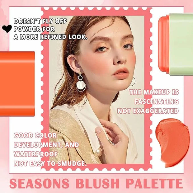Blush Cream for Cheeks,Face Matte Contour Blush Makeup,Buildable Shimmer Facial Cheek Blusher Shades,Blendable Cosmetic Ma...