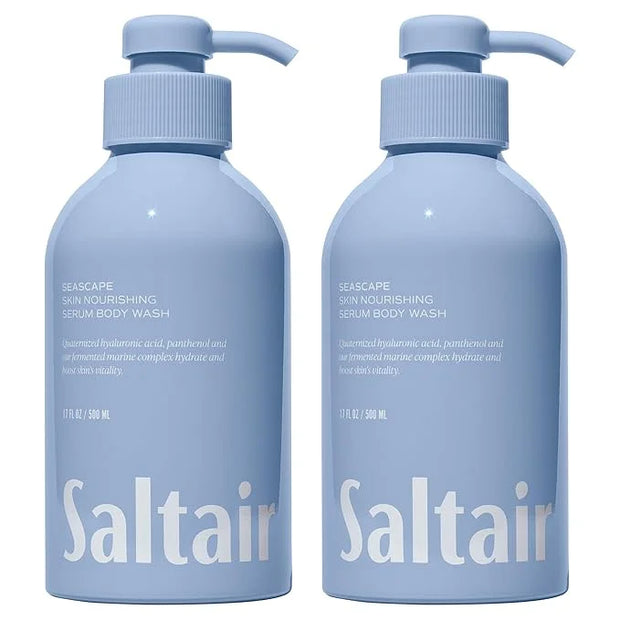 Saltair Body Wash, Seascape 2-Pack. Moisturizing Body Cleanser with Monoi Oil and Cupuacu Butter. Luxury Shower Gel for Wo...