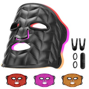 Hotodeal LED Face Mask Light Therapy,3 Colors Light Therapy for Skin Rejuvenation Anti-aging Beauty Red Light Therapy,Sili...