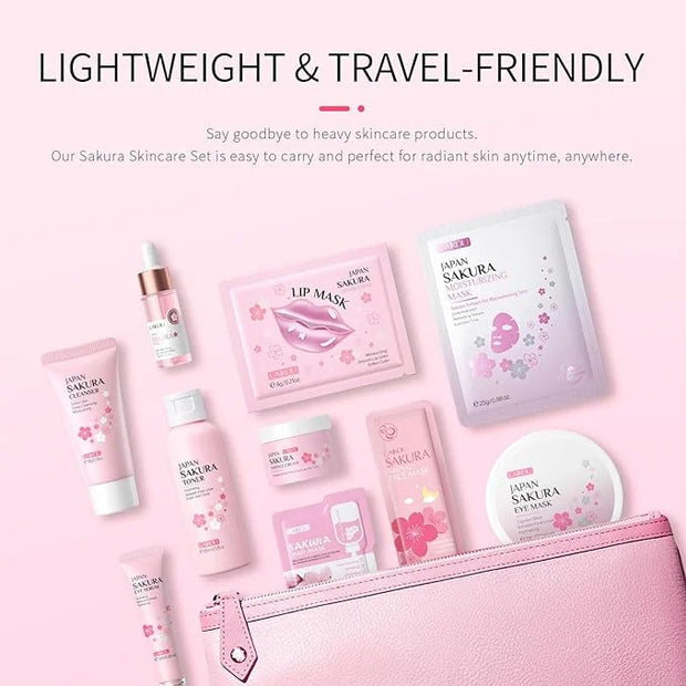 Sakura Skincare Set for Teen Girls, Complete 34PCS Face Care Kit, Christmas Pamper Gift Set for Women & Teenage Girls, Hyd...