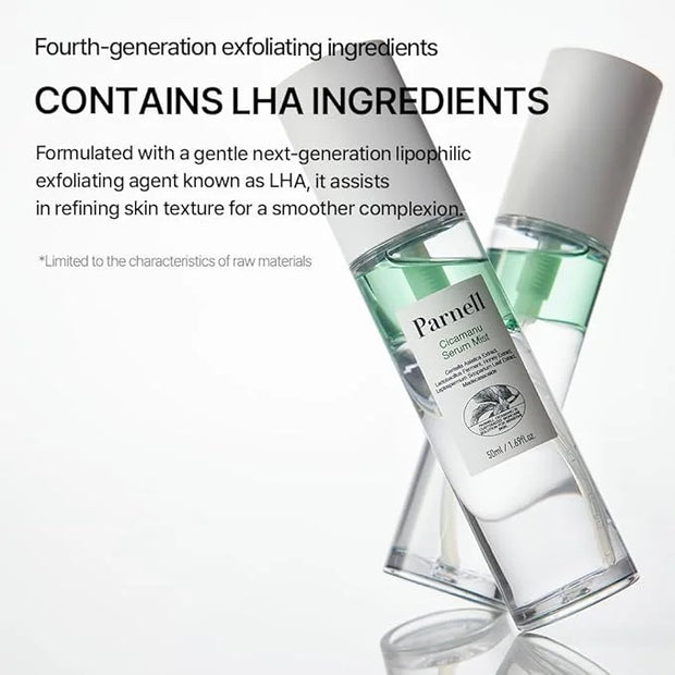 Parnell Cicamanu Serum Mist - Centella Asiatica, Hyaluronic Acid, Ceramide, LHA, Balancing Oil, Moisturizing and Soothing ...
