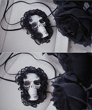 Halloween Punk Skull Eye Mask Dark Gothic Retro Skull Eye Patch Mask Lace Skeleton Single Eye Patch Prom Mask - Product Image