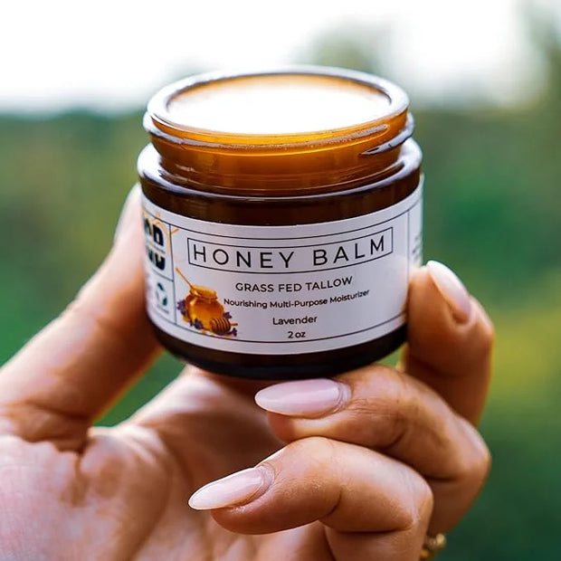 Tallow and Honey Balm, Organic Body Butter, Grass-Fed Beef Tallow for Skin, Soothing All-Natural Moisturizer for Body and ...