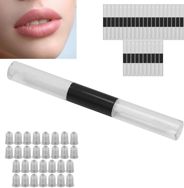 30pcs 5ml Empty Lip Gloss Tubes, Double Ended Refillable Lip Balm Gloss Containers Bottles with Rubber Inserts for Women G...