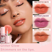 6 PCS Hydrating Lip Oil, Big Brush Head Lip Glaze Shiny Transparent Lip Glow Oil, Nourishing & Non-sticky Long Lasting Fre...