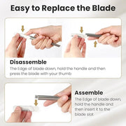 Dermaplaning Tool for Face Exfoliation, with 20 Replaceable Blades, Facial Shaver/Eyebrow Razor, Peach Fuzz Removal Eyebro...