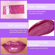 Glitter Liquid Lip Gloss,Plum Shimmer Lipstick, Waterproof Shimmer Lip Stain Lip Glaze, High Shine Long Lasting Shiny Lip ...