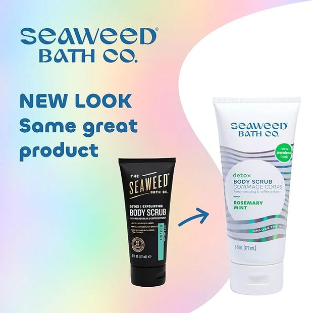 Seaweed Bath Co. Detox Body Scrub, Rosemary Mint Scent, 6 Ounce, Sustainably Harvested Seaweed, French Sea Clay, Coffee Ex...