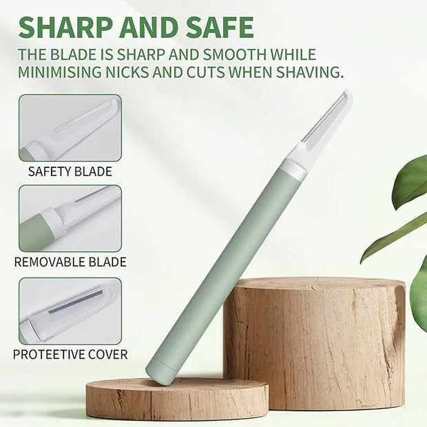 Dermaplane Razor - Facial Hair Removal Tool with 8 Refill Blades, Exfoliating Dermaplaning Tool for Face, Eyebrow Razor wi...