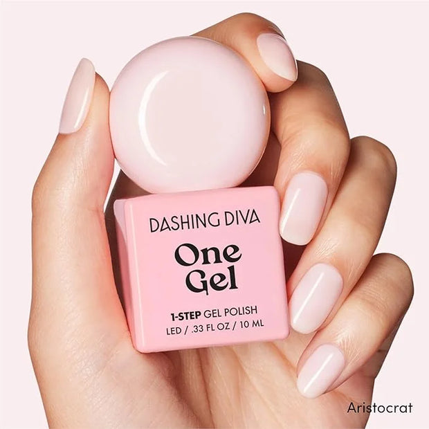 Dashing Diva One Gel Color & Magnetic Topper Duo - Lipgloss - Aristocrat & Iridescent Glitter Topper - 3-in-1 Base Coat, N...
