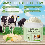 pekinly Whipped Beef Tallow for Skin, Beef Tallow, Beef Tallow for Face, 2 Packs Unscented Grass Fed Whipped Tallow Face M...