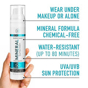 UV Sheer Daily Facial Mineral Sunscreen, SPF 50 Moisturizer for Face, 3.7 oz, Water Resistant up to 80 Minutes, Chemical-F...