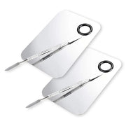2 Pcs Makeup Mixing Palette, Upgrad Stainless Steel