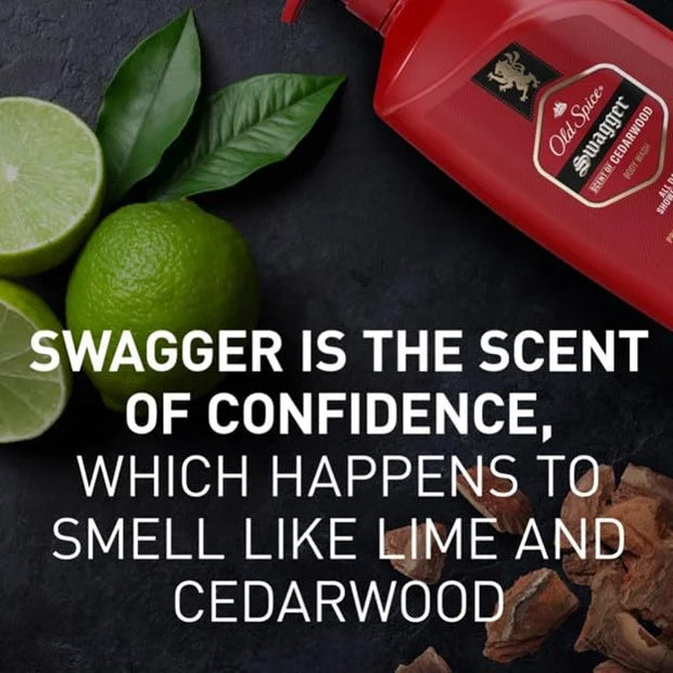 Old Spice Refreshing Body Wash for Men, 3X Defense, 24/7 Shower Fresh with Long Lasting Scent, Red Collection, Swagger wit...