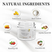 Beef Tallow for Skin Made in USA, Grass-Fed Beef Tallow for Face, Quick Absorbing, Hydrating Tallow Face Moisturizer, Whip...